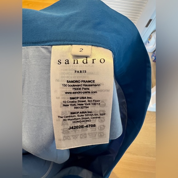 Sandro Blue and White High-Low Skirt - Picture 6 of 6